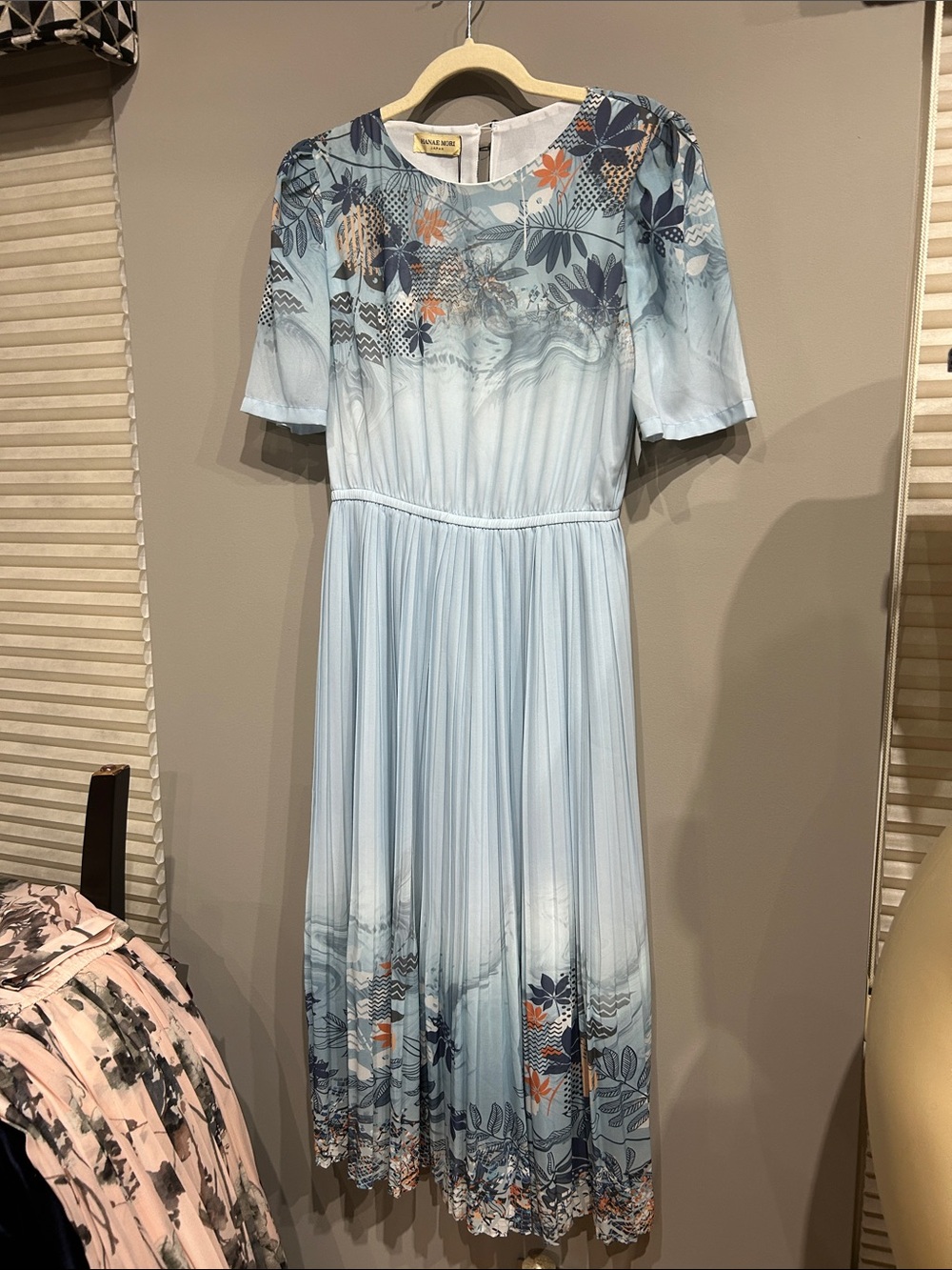 Light Blue Floral Midi Dress